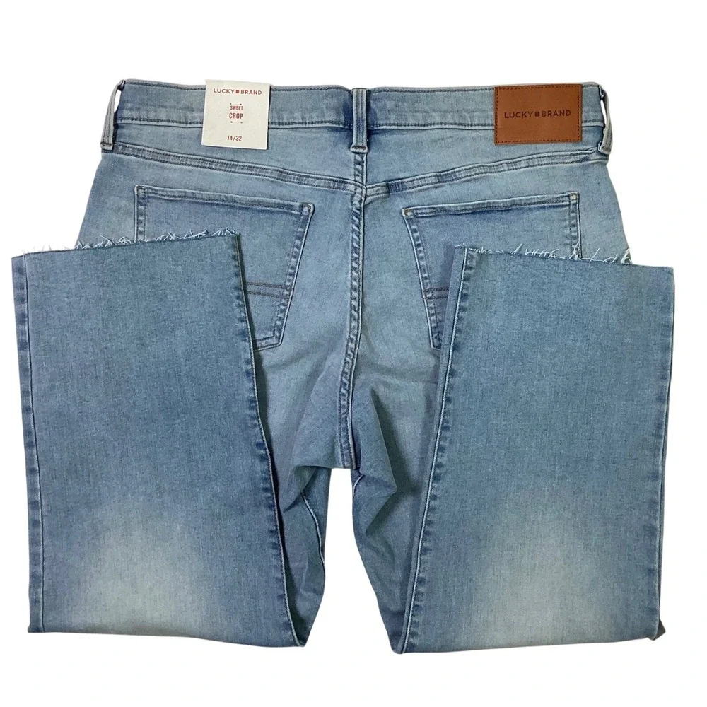 Lucky Brand Sweet Crop Jeans Mid Rise‎ Advanced Stretch Light Wash 14/32 NWT